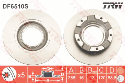 Disco freno TRW DF6510S