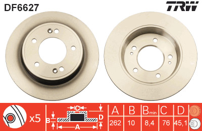 Set di (2) dischi freno TRW DF6627