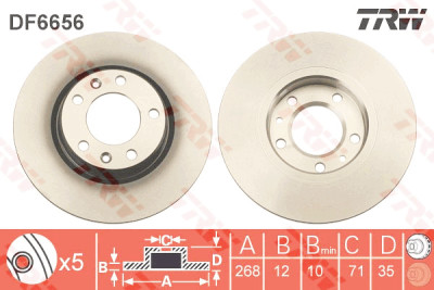 Set di (2) dischi freno TRW DF6656