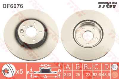 Disco freno TRW DF6676S