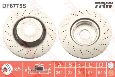 Disco freno TRW DF6775S