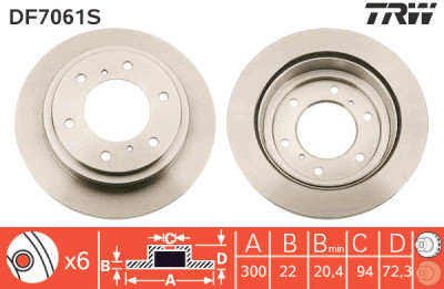 Disco freno TRW DF7061S