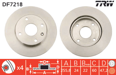 Set di (2) dischi freno TRW DF7218