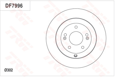 Set di (2) dischi freno TRW DF7996