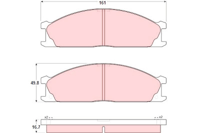 Set di 4 pastiglie freno TRW GDB1017