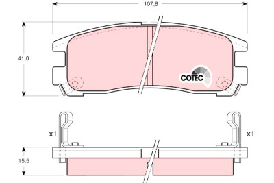 Set di 4 pastiglie dei freni COTEC