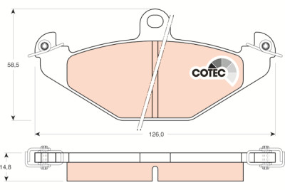 Set di 4 pastiglie freno COTEC TRW GDB1041