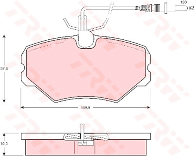 Set di 4 pastiglie freno TRW GDB1051