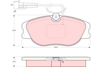Set di 4 pastiglie freno TRW GDB1058