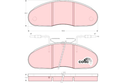 Set di 4 pastiglie freno COTEC TRW GDB1069