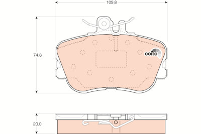 Set di 4 pastiglie freno COTEC TRW GDB1094