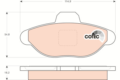 Set di 4 pastiglie freno COTEC TRW GDB1099