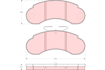 Set di 4 pastiglie freno TRW GDB1114