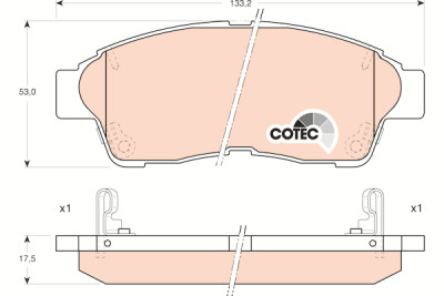 Set di 4 pastiglie freno COTEC TRW GDB1143
