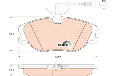 Set di 4 pastiglie freno COTEC TRW GDB1148