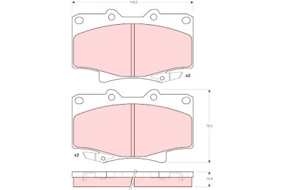 Set di 4 pastiglie freno TRW GDB1154