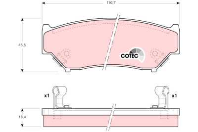 Set di 4 pastiglie freno COTEC TRW GDB1174