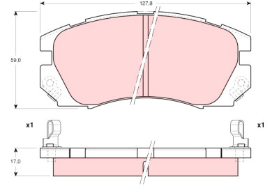 Set di 4 pastiglie freno TRW GDB1179