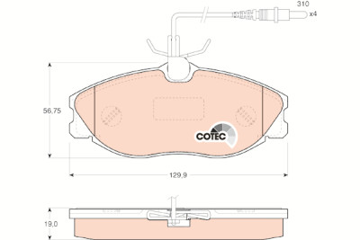 Set di 4 pastiglie freno COTEC TRW GDB1194
