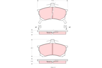 Set di 4 pastiglie freno TRW GDB1197