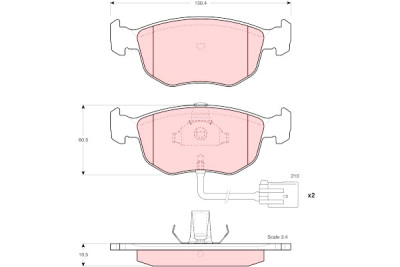 Set di 4 pastiglie freno TRW GDB1213