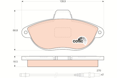 Set di 4 pastiglie freno COTEC TRW GDB1216