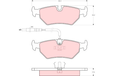 Set di 4 pastiglie freno TRW GDB1258