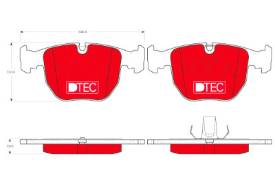 Set di 4 pastiglie freno DTEC COTEC TRW GDB1261DTE