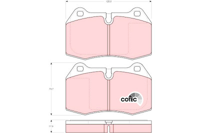 Set di 4 pastiglie freno COTEC TRW GDB1269