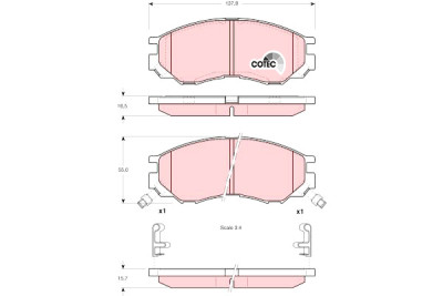 Set di 4 pastiglie freno COTEC TRW GDB1286