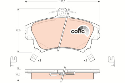 Set di 4 pastiglie dei freni COTEC