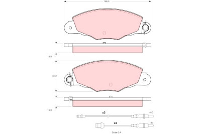Set di 4 pastiglie freno TRW GDB1336