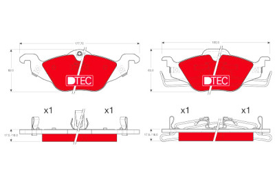 Set di 4 pastiglie freno DTEC COTEC TRW GDB1351DTE
