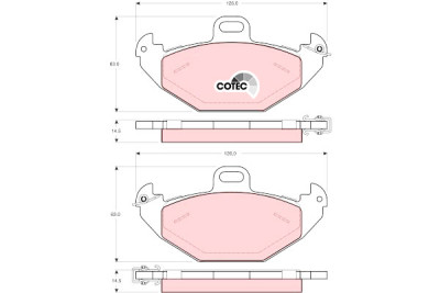 Set di 4 pastiglie freno COTEC TRW GDB1353