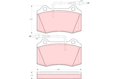 Set di 4 pastiglie freno TRW GDB1359