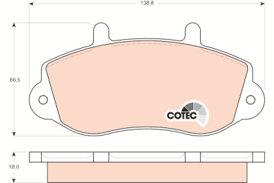 Set di 4 pastiglie freno COTEC TRW GDB1380