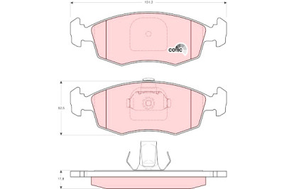 Set di 4 pastiglie freno COTEC TRW GDB1383