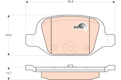 Set di 4 pastiglie freno COTEC TRW GDB1384