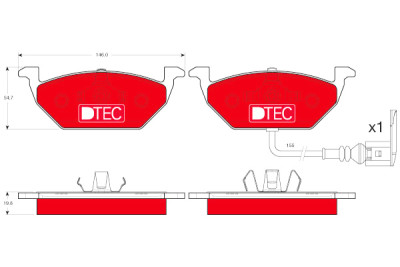 Set di 4 pastiglie freno DTEC COTEC