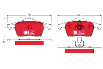 Set di 4 pastiglie freno DTEC COTEC TRW GDB1389DTE