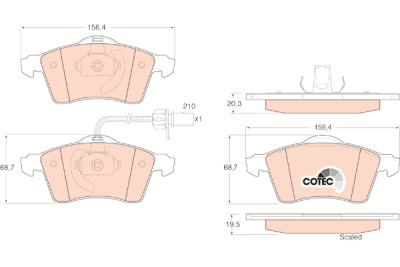 Set di 4 pastiglie freno COTEC TRW GDB1391