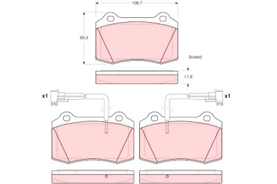 Set di 4 pastiglie freno TRW GDB1392