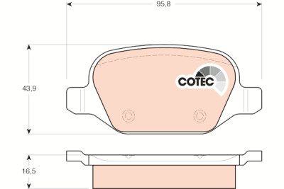 Set di 4 pastiglie freno COTEC TRW GDB1396
