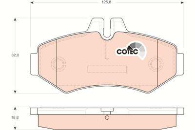 Set di 4 pastiglie freno COTEC TRW GDB1399