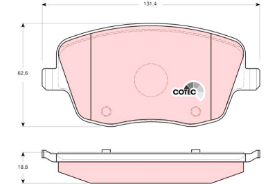Set di 4 pastiglie freno COTEC TRW GDB1414