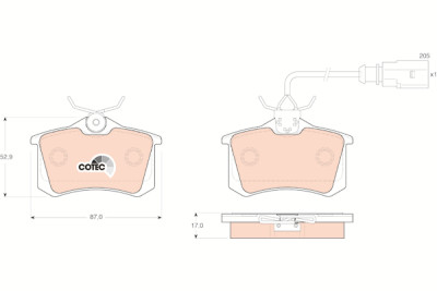 Set di 4 pastiglie freno COTEC TRW GDB1415