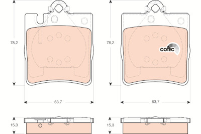 Set di 4 pastiglie freno COTEC TRW GDB1421