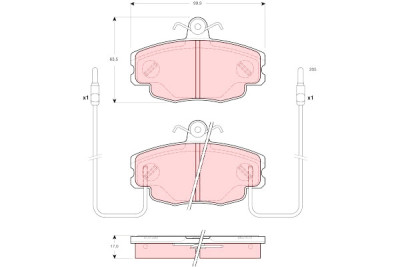 Set di 4 pastiglie freno TRW GDB1428