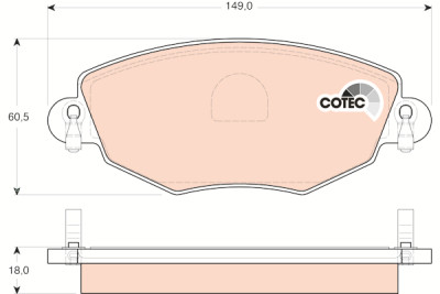 Set di 4 pastiglie freno COTEC TRW GDB1434