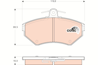 Set di 4 pastiglie freno COTEC TRW GDB1437